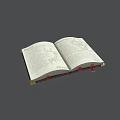Vintage Open Book Featuring Handwritten Text Illustrations And Red Bookmarks On White Pages