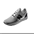 White Running Shoes With Black N Logo Mesh Upper Black Laces And White Black Sole