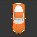 Orange Convertible Sports Car With Sleek Design White Roof Shiny Silver Wheels And Reflective Surface
