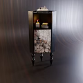 Elegant Wooden Chest of Drawers With Floral Pattern And Carved Black Legs