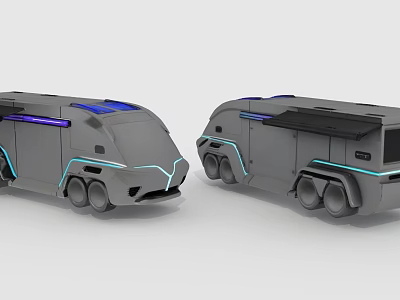 Futuristic Concept Car With Gray Body Blue Purple Accent Lights And Sleek Exterior 3d model