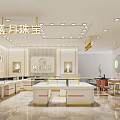 Elegant Jewelry Store Interior Design With Display Counters And Decorative Lighting Elements 3d model