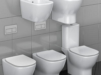 Wall-mounted toilet 3d model