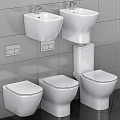 Wall-mounted toilet 3d model