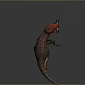 Realistic Red Brown Tyrannosaurus Rex Dinosaur Model with Small Clinging Creatures