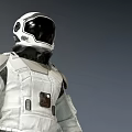 Man in White Astronaut Suit Front and Back View With Detailed Design
