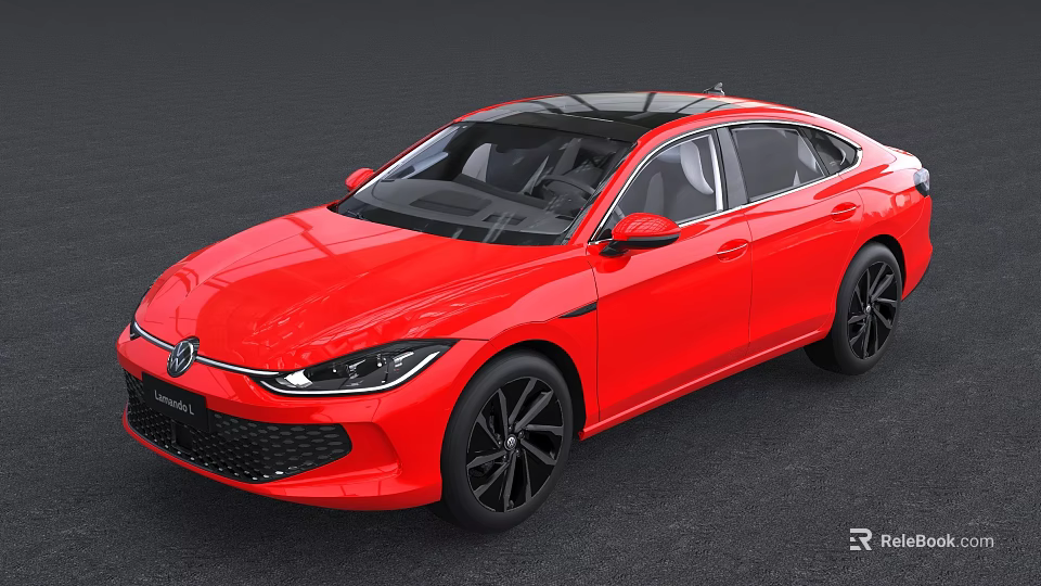 Red Coupe Car Modern Aerodynamic Design With Black Wheels And Roof Sleek Exterior 3d model 