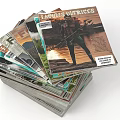 Stack of Assorted Books and Magazines With Different Cover Designs and Content Topics