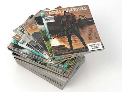 Stack of Assorted Books and Magazines With Different Cover Designs and Content Topics 3d model
