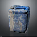 Blue Plastic Household Bucket With Lid Handle And White Stains For Daily Use