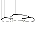 Modern Curved Pendant Lights With LED Illumination And Metallic Frame For Interior Decor