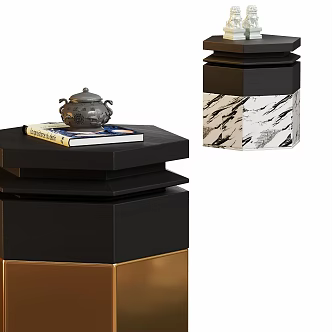 Modern Stone Log Side Corner 3d model
