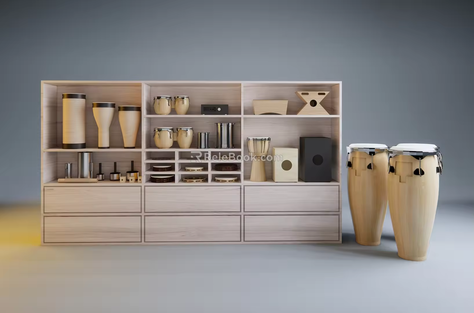 Modern tambourine combination 3d model