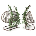 Modern Hanging Chair Outdoor Woven Hanging Chair 3d model