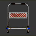Durable Hardware Tool Platform Cart with Metal Frame Blue Wheels and Red White Striped Handle