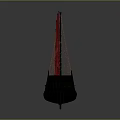 Traditional Chinese Junk Boat With Red Sails Black Hull And Wooden Deck