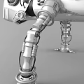 Electric Toy Mechanical Lizard With Silver Metal Robotic Structure And Detailed Parts