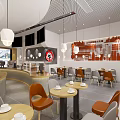 Pacific Coffee Shop Exterior With Glass Door Entrance And Interior Seating Area