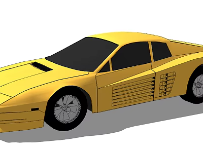 Yellow Sports Car With Sleek Exterior Black Windows And Alloy Wheels 3d model