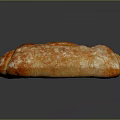 Fresh Artisan Bread With Golden Brown Crusty Surface Long Loaf Shiny On Dark Background