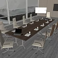 Modern conference table and chair combination 3d model
