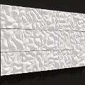 Modern White Background Wall With Irregular Wavy Texture Panels On Black Background 3d model