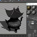 Three-Shading Two-Shading Crane Furnace Tripod Furnace Martial Arts Fairy Style Realistic Game Style 3d model