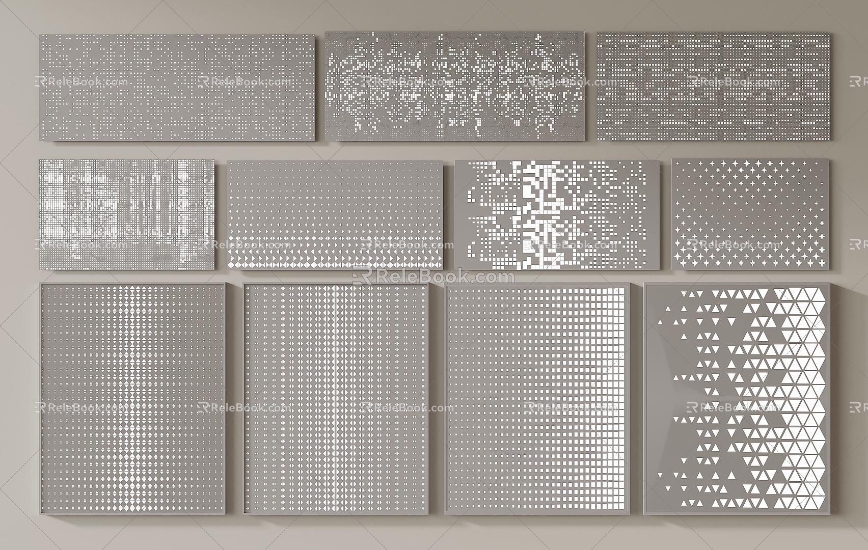 Modern Perforated Panel Background Wall 3d model