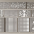 Modern Perforated Panel Background Wall 3d model