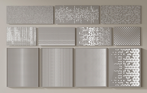 Modern Perforated Panel Background Wall 3d model