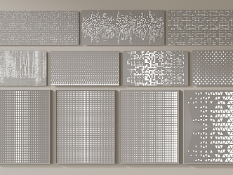 Modern Perforated Panel Background Wall 3d model