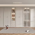 Modern White Wardrobe Interior Design With Glass Doors Open Shelves And Drawers