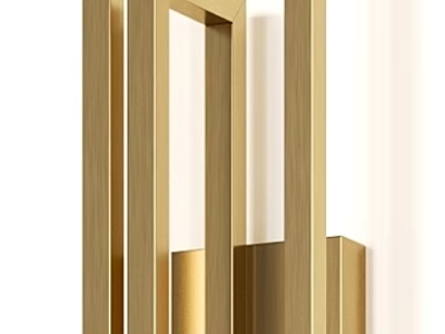 Modern Golden Wall Lamp With Geometric Metal Frame For Home Interior Decor 3d model