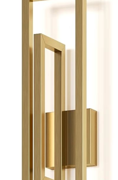 Modern Golden Wall Lamp With Geometric Metal Frame For Home Interior Decor 3d model