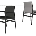 Modern Minimalist Black And White Leisure Chairs In Contemporary Archway Setting