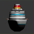 3D Rendered Colorful Cruise Ship With Multi Decks And Reflections