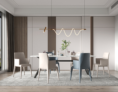 Modern Dining Table and Chair Combination Dining Table and Chair 3d model