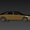 Luxury Two Tone Gold And Black Sedan With Sleek Modern Design And Shiny Wheels