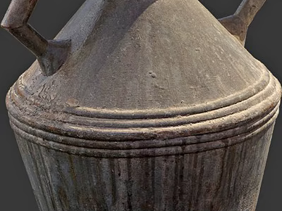 Handcrafted Earth Toned Ceramic Vessel With Two Handles And Textured Surface 3d model