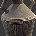 Handcrafted Earth Toned Ceramic Vessel With Two Handles And Textured Surface 3d model