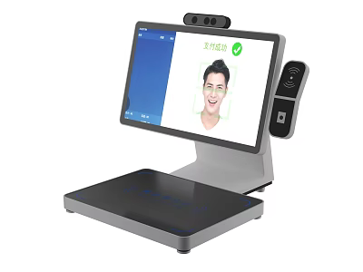 Smart Commercial POS Terminal With Facial Recognition Touch Screen And Camera Scanner 3d model