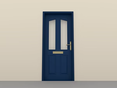 Vintage swing door 3d model Vintage swing door 3d model