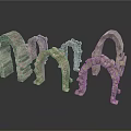 Architectural Stone Arch Decorative Elements With Various Shapes And Textured Details 3d model