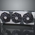High Performance Graphics Card with Three Fans Efficient Cooling White Black Design for Desktop PC 3d model