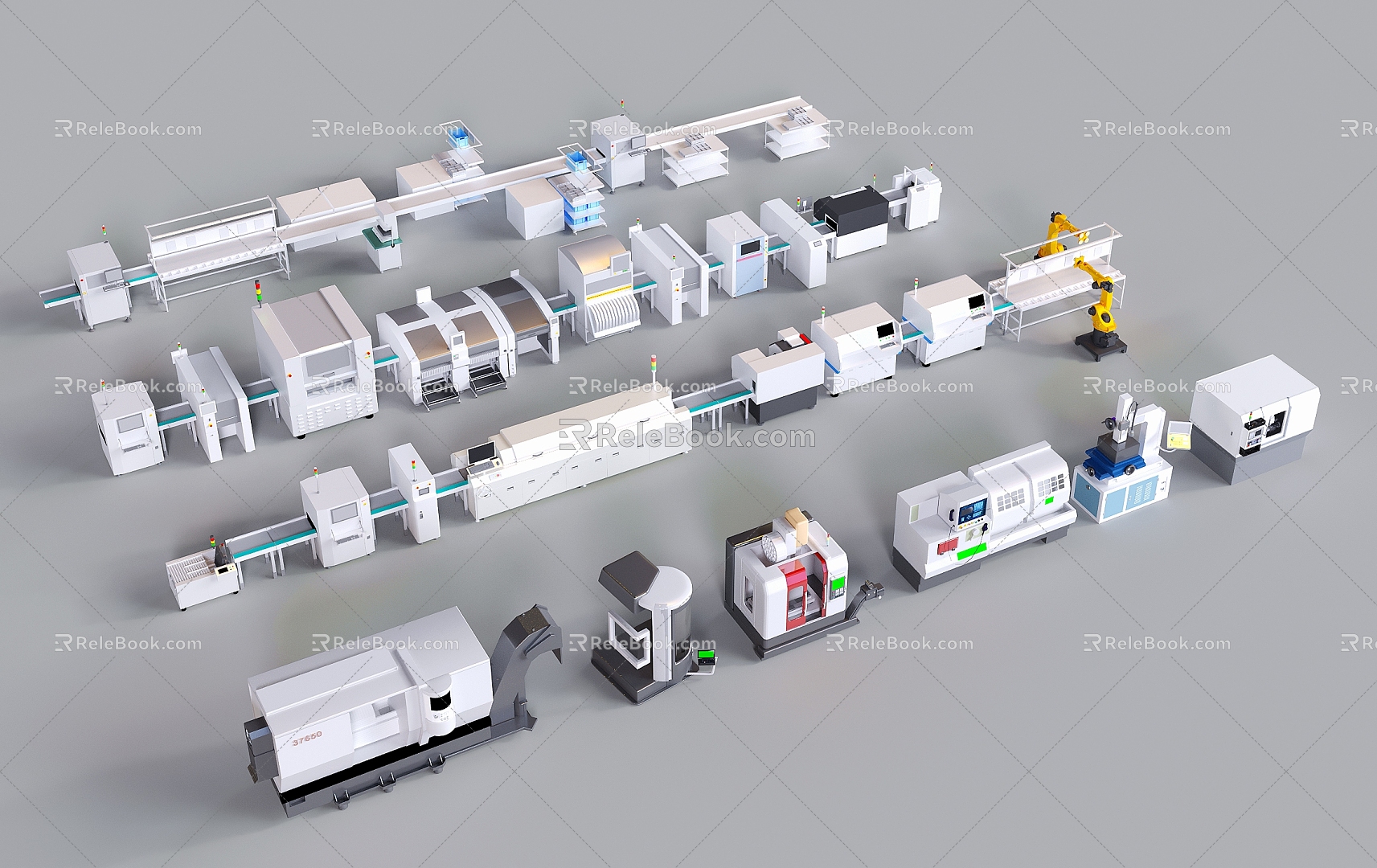 Modern Industrial Equipment Workshop Equipment Machine Production Line 3d model