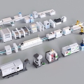 Modern Industrial Equipment Workshop Equipment Machine Production Line 3d model