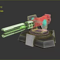 Mechanical Weapon 3D Model Featuring Long Barrel and Sturdy Metal Base Structural Details 3d model