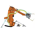 Smart Orange Industrial Robot Arm For Automated Precision Manufacturing Operations 3d model