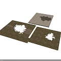 Damaged Wooden Floor Panels With Holes And Decorative Floor Tile Sample