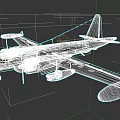White Military Aircraft With Propeller Engine Blue Red Tail And US Air Force Insignia